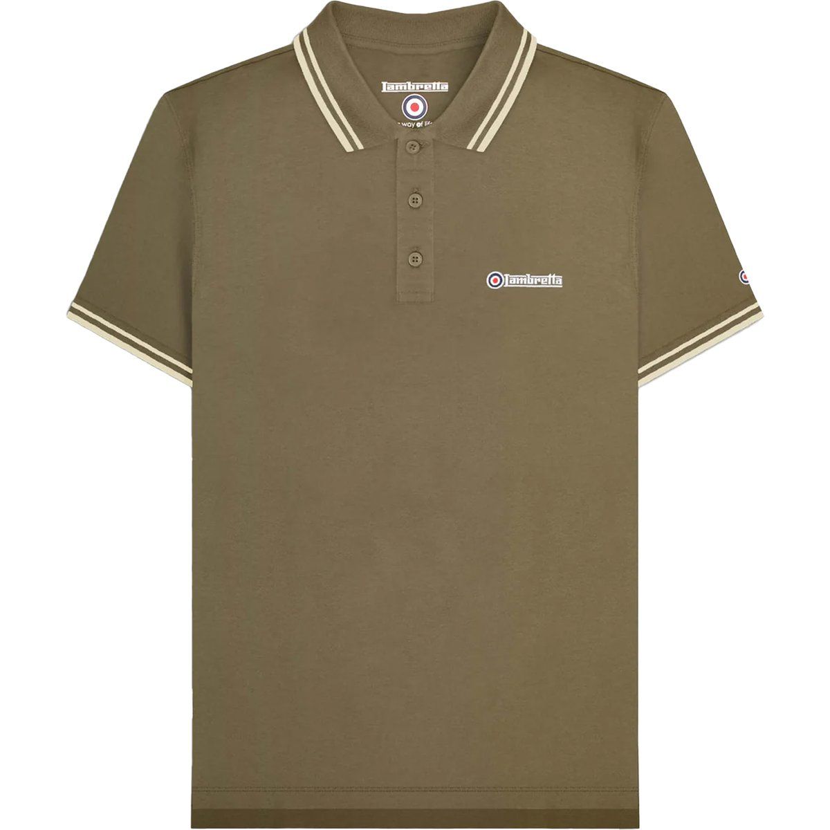 Lambretta - "SS25" Poloshirt für Herren (Khaki-Braun/Haferflocken)
