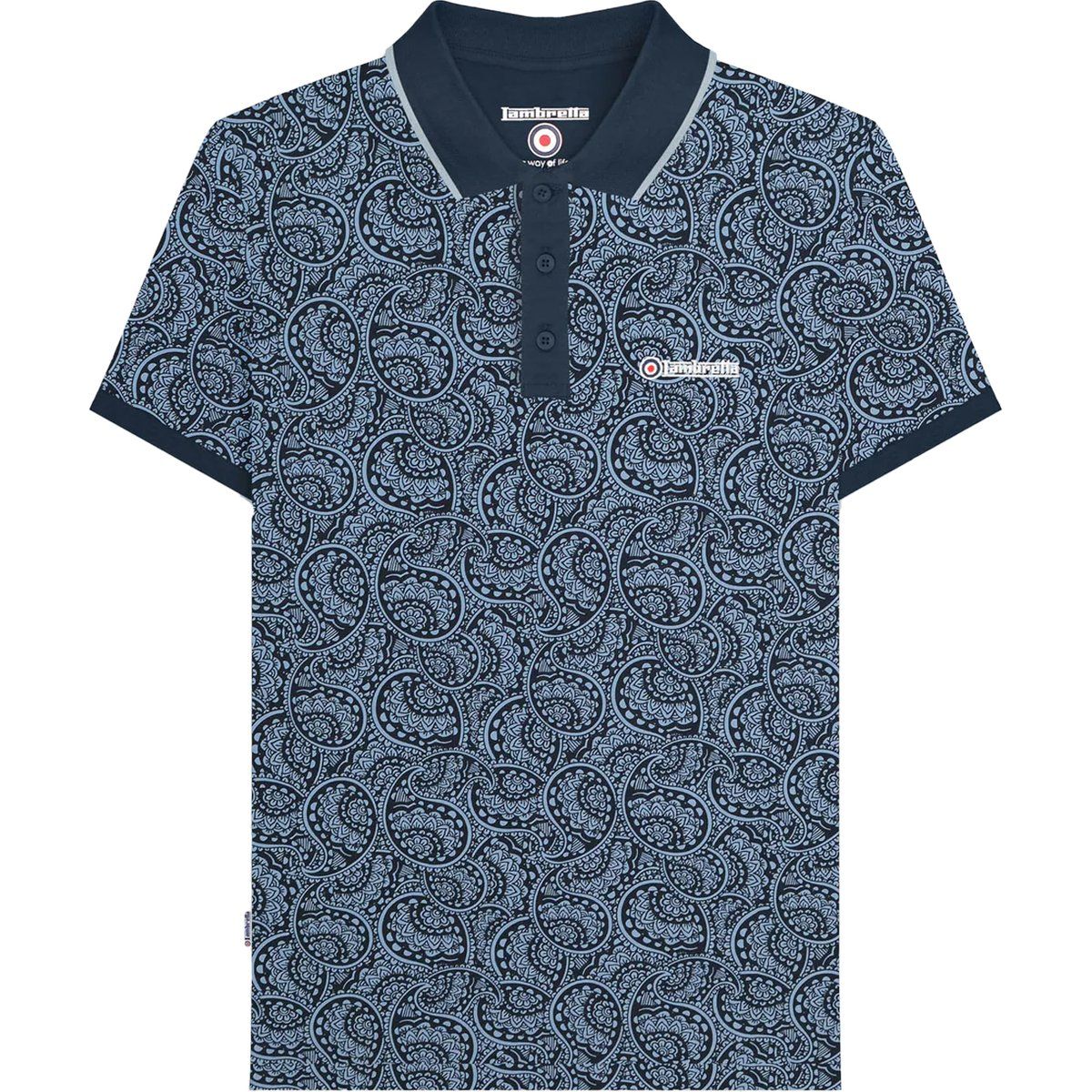 Kurzarm-Polohemd mit Paisley-Muster