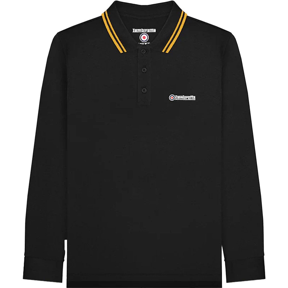 Klassisches Langarm Piqué Polo Shirt