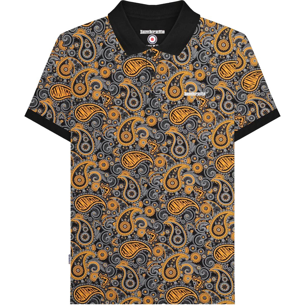 Lambretta - "SS25" Poloshirt Mit Markenzeichen für Herren (Schwarz/Gold)