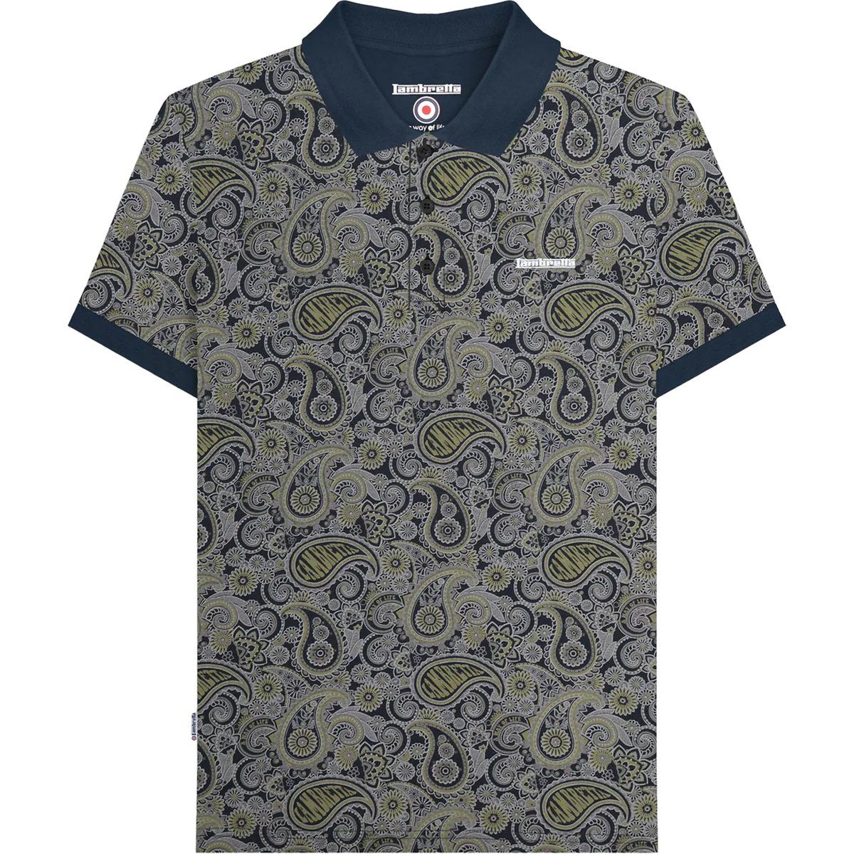 Baumwoll-Polohemd mit Paisley-Muster