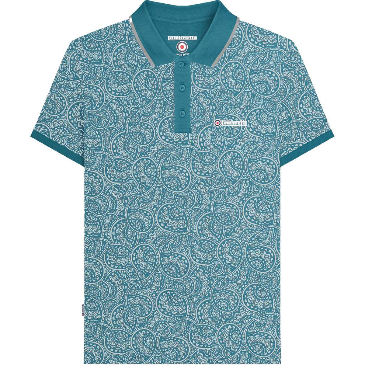 Polohemd aus Baumwolle mit Paisley-Muster