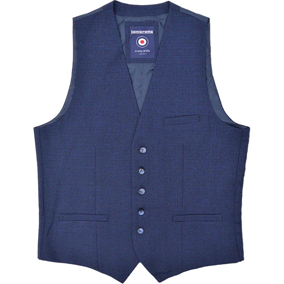 Herren Weste Slim Fit Marineblau