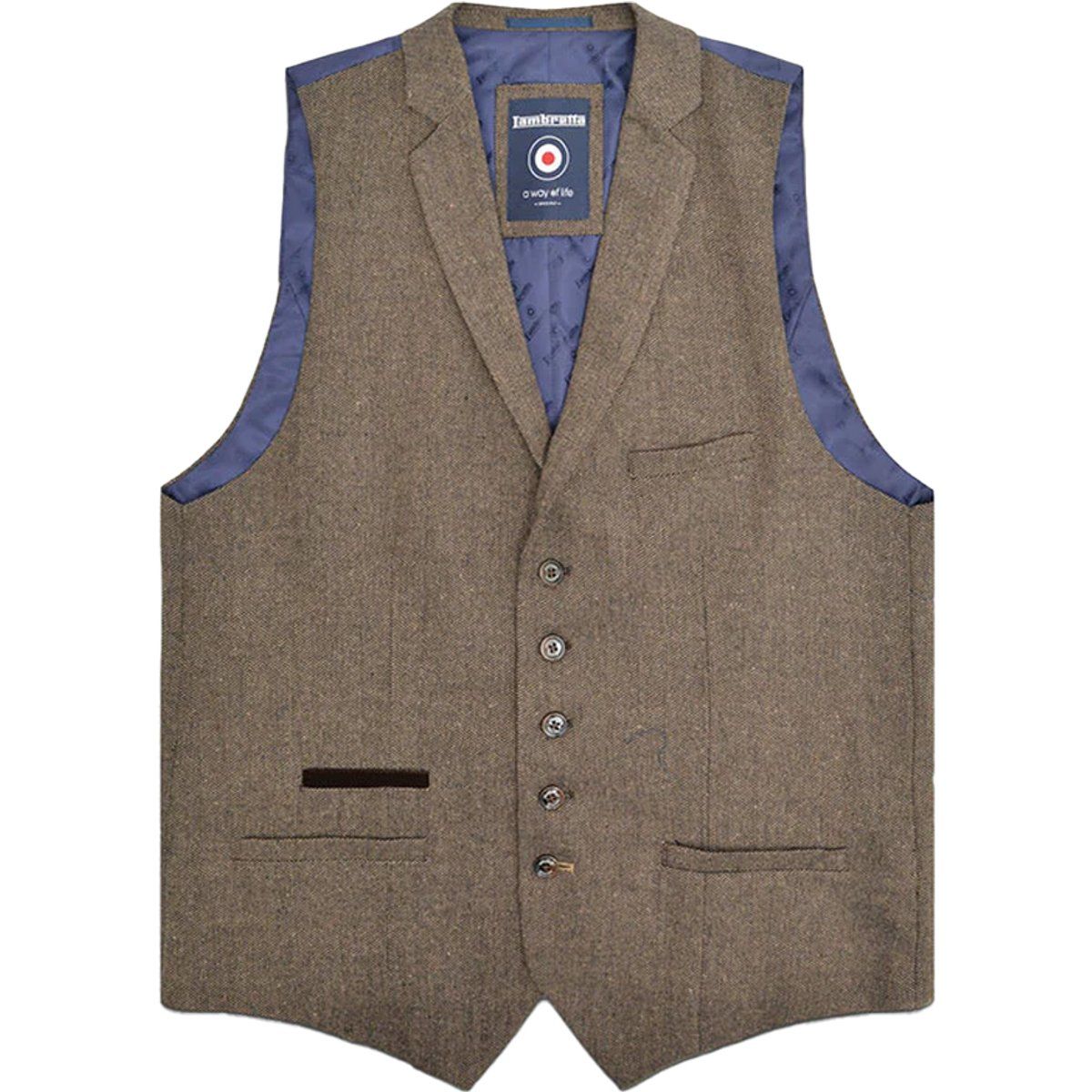 Herren Tweed Weste mit Fischgrätmuster