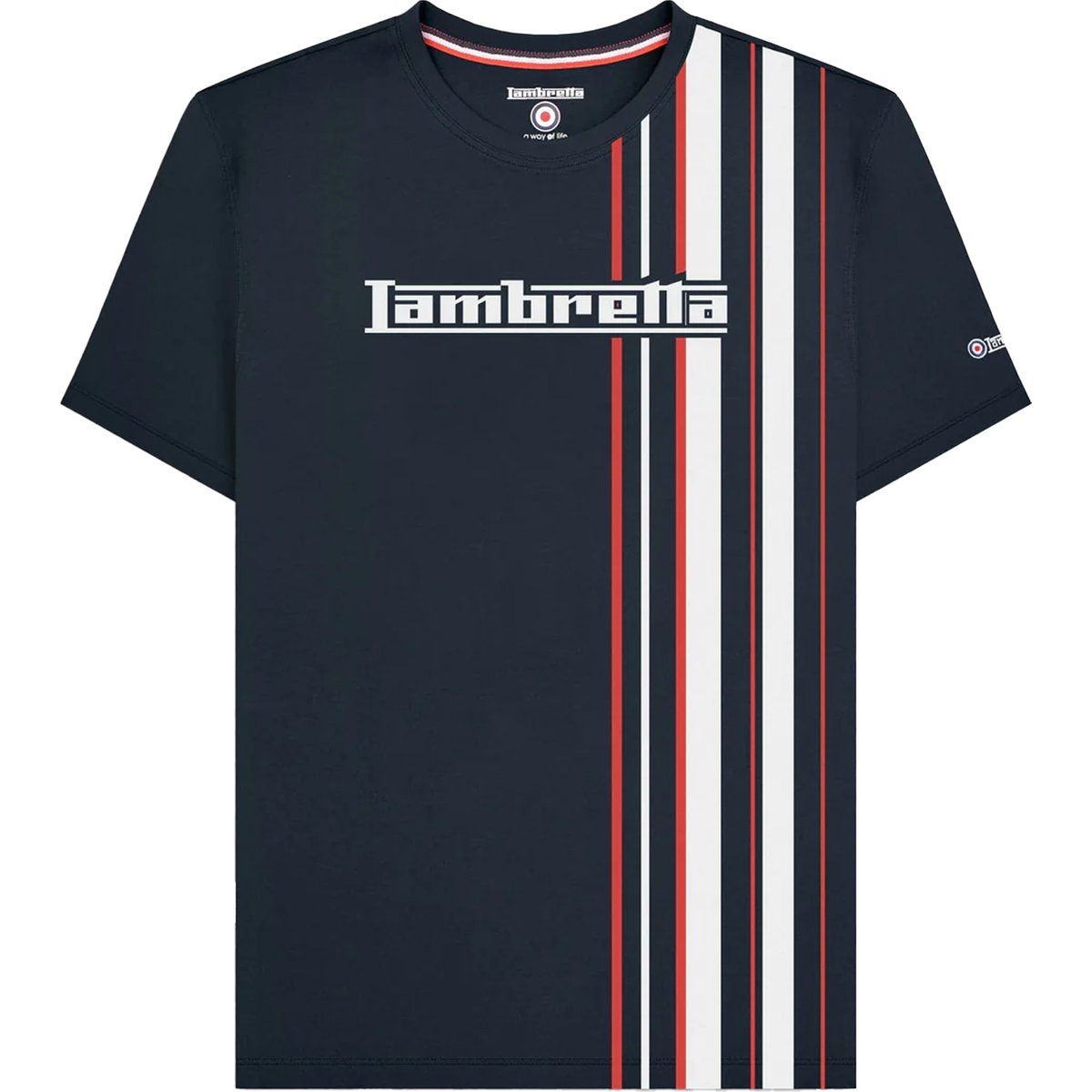 Gestreiftes Baumwoll-Logo-T-Shirt