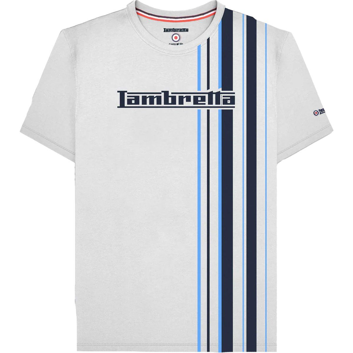 Gestreiftes Logo Baumwoll-T-Shirt
