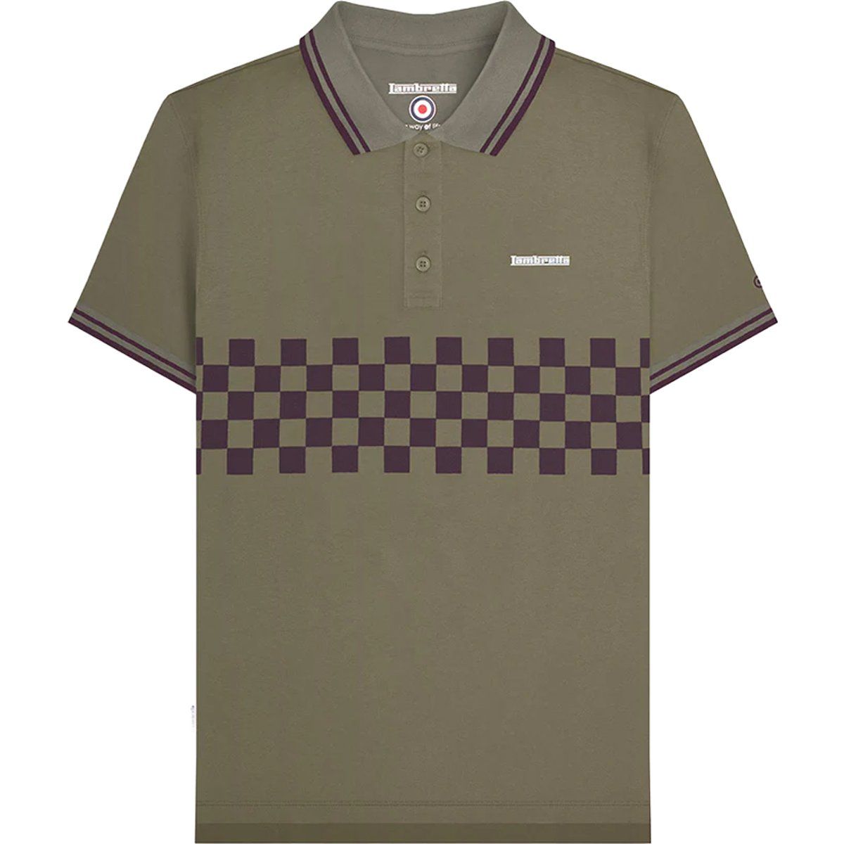Herren Poloshirt mit Schachbrettmuster