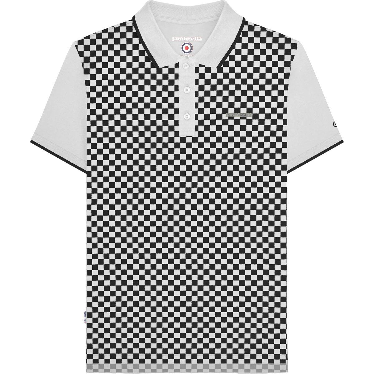 Kurzarm Poloshirt mit Schachbrettmuster