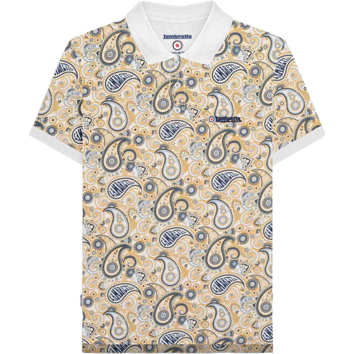 Kurzarm Poloshirt mit Paisley-Muster