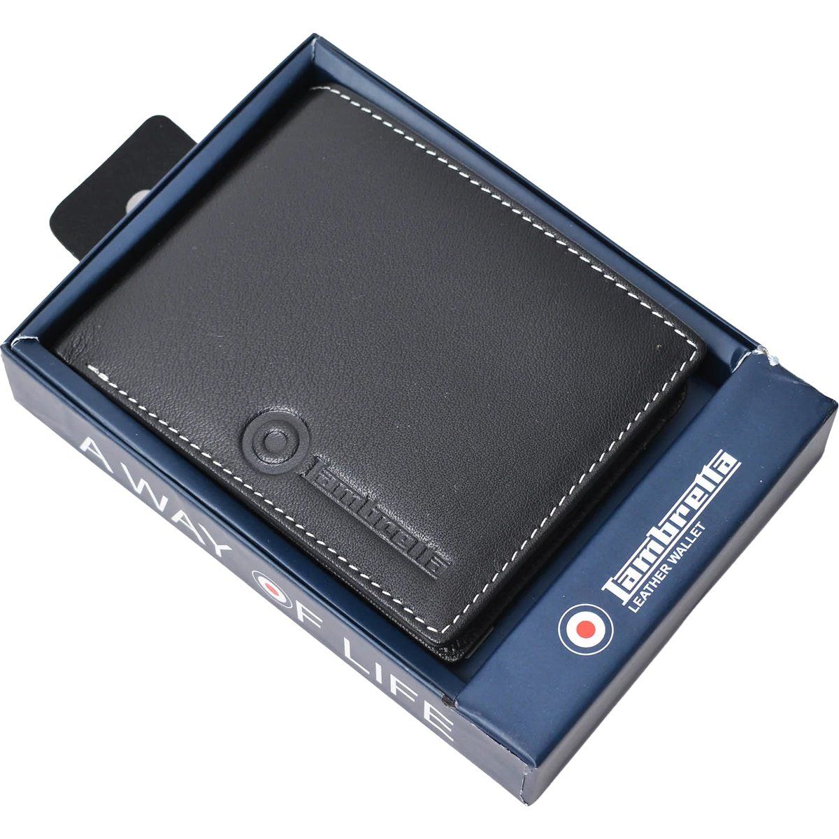 Lambretta - Leder Brieftasche Logo (Schwarz)