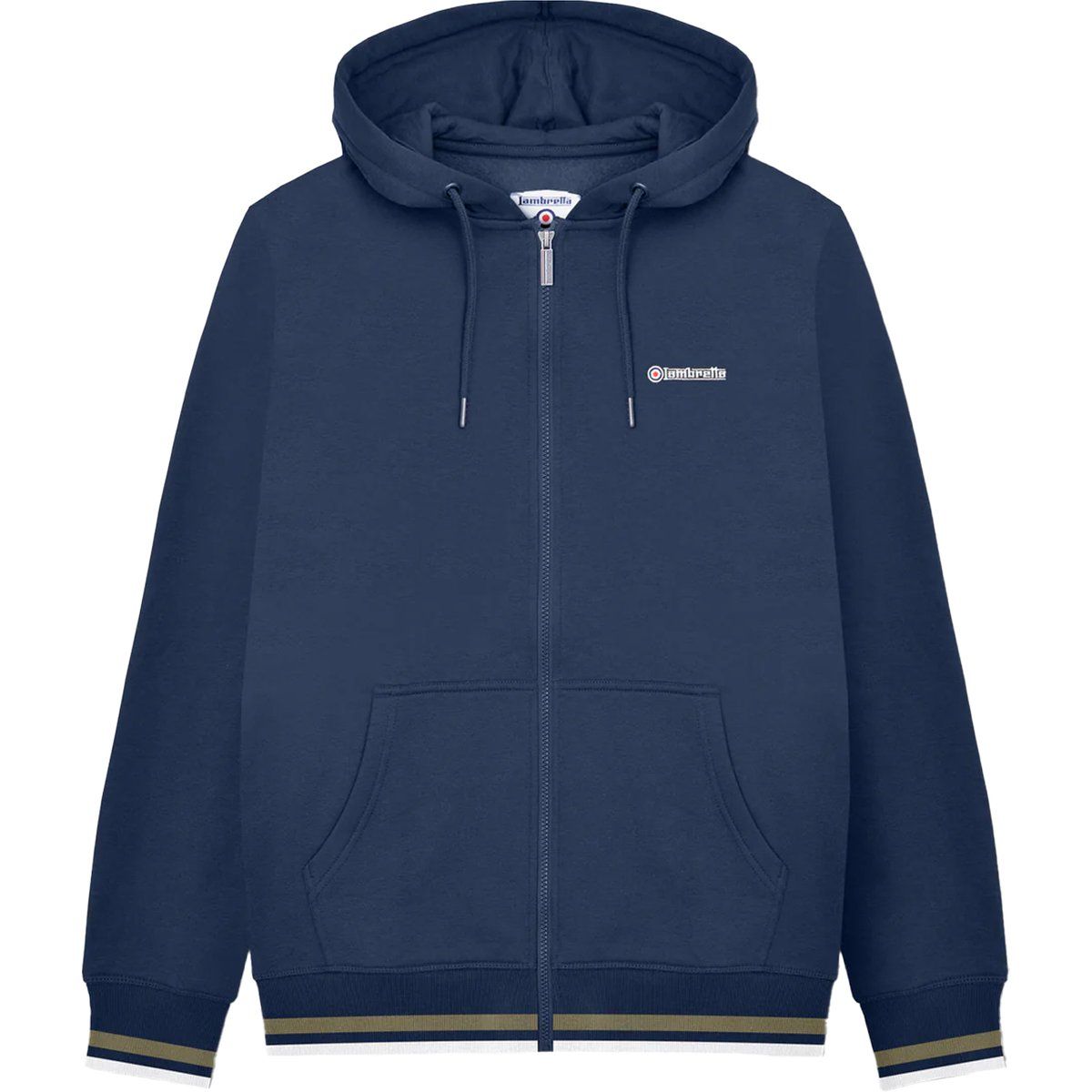 Marineblauer Fleece-Hoodie mit Reißverschluss