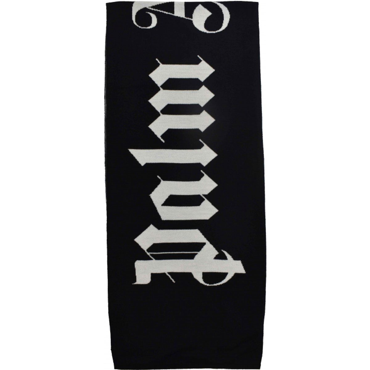 Zweifarbiger Strickschal mit Gothic-Logo