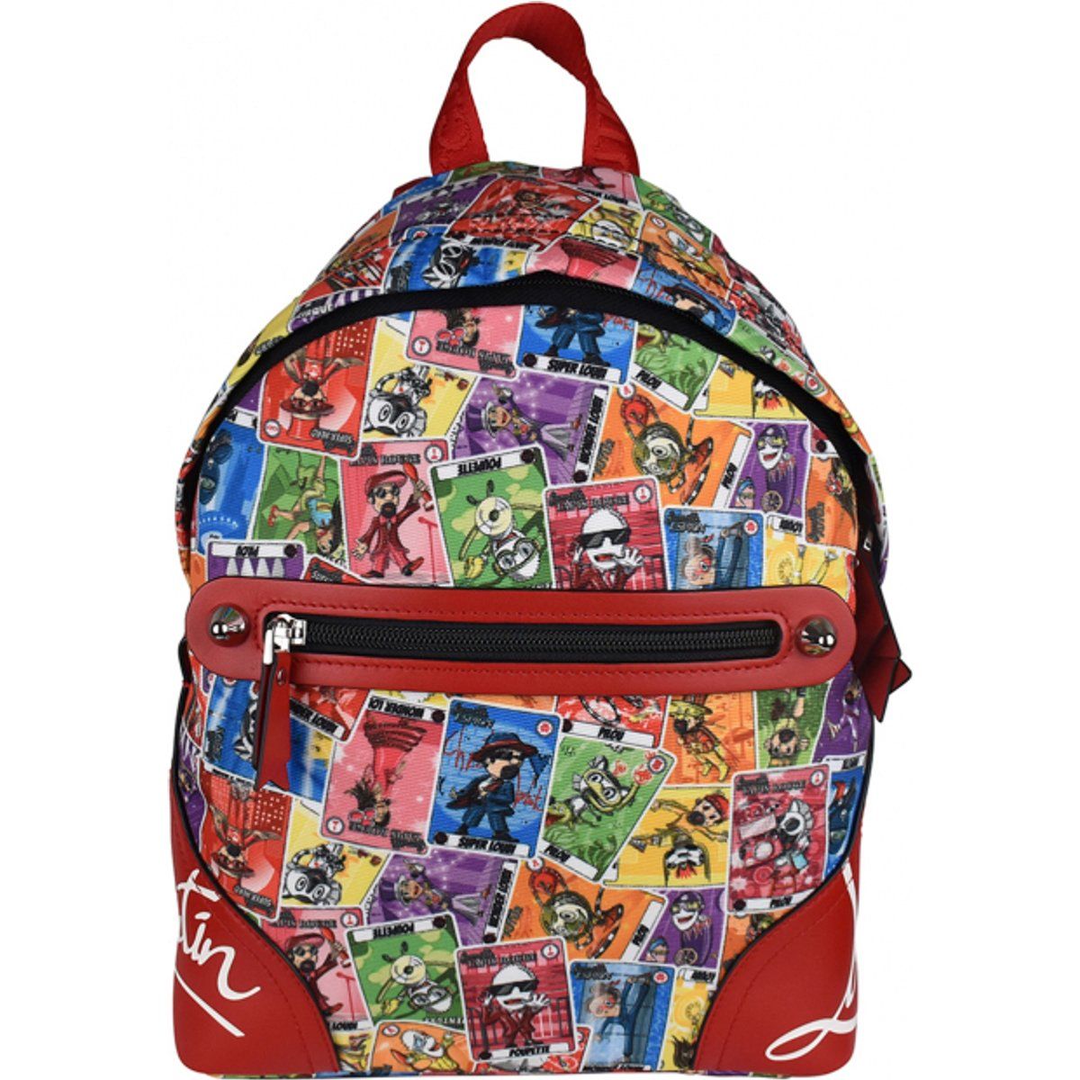 Bedruckter Nylonrucksack mit rotem Rand