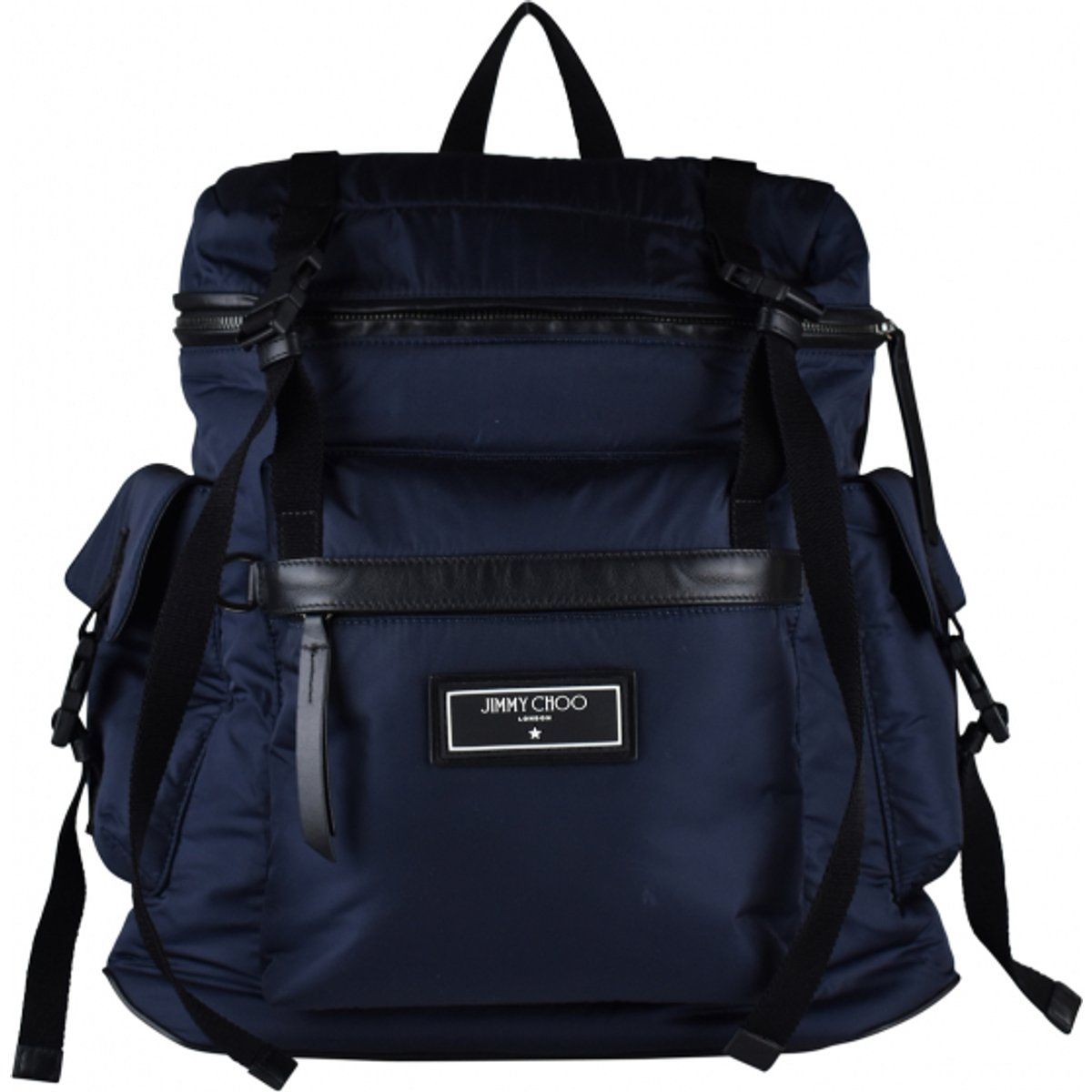 Nylon Rucksack mit Lederakzenten