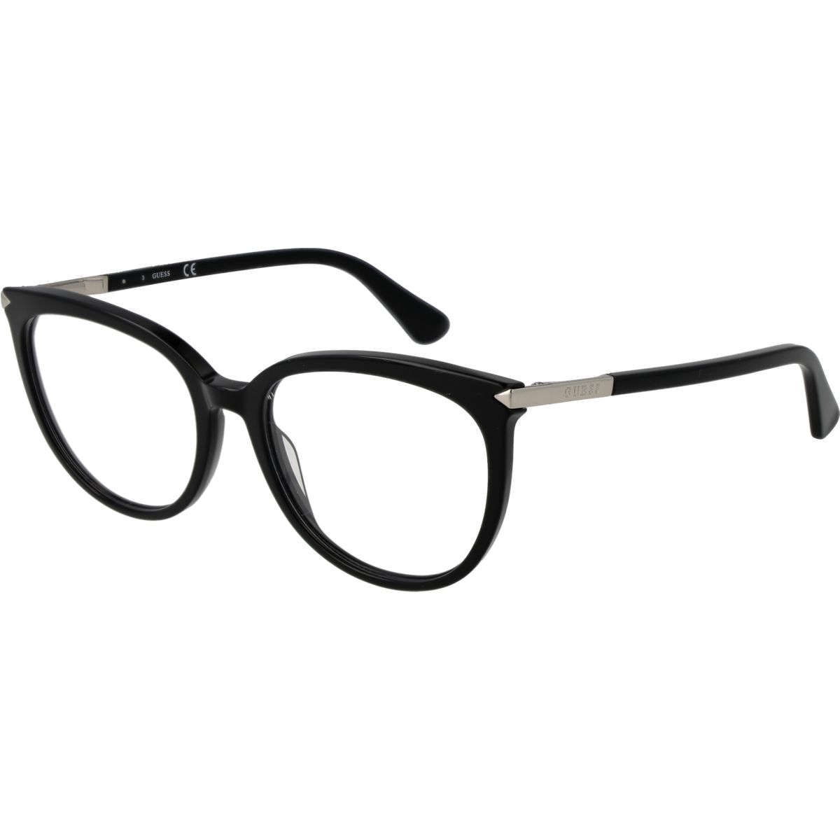 Klassische Cat-Eye-Brille mit silbernen Details