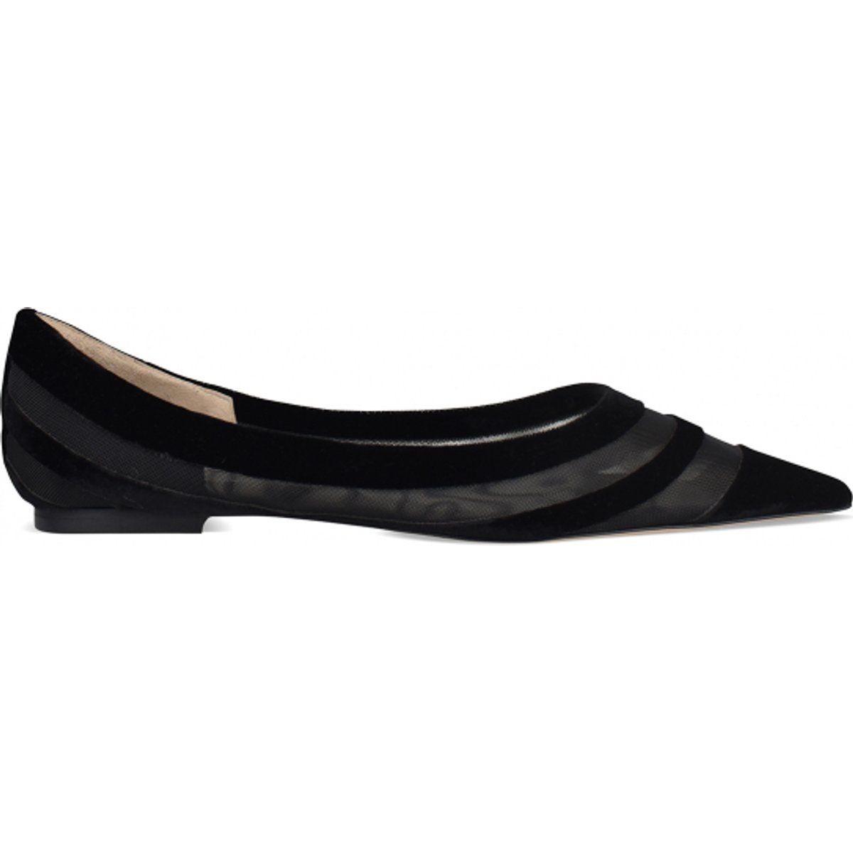 Elegante Ballerinas aus Samt mit spitzer Zehenpartie