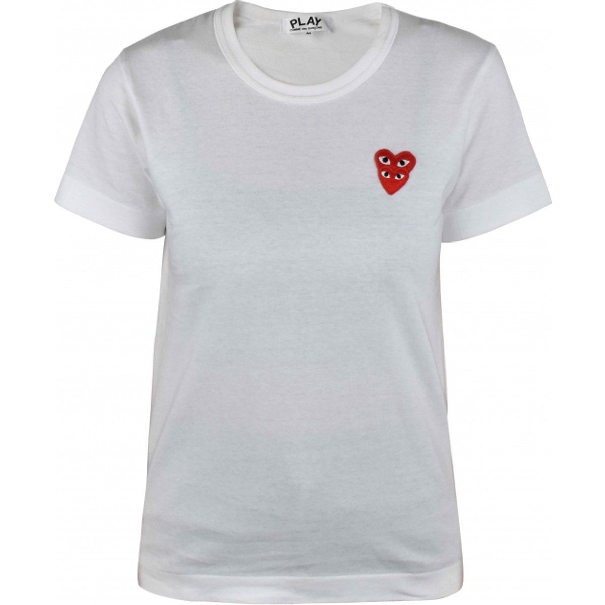 Weißes Baumwoll-T-Shirt mit Herz-Patch