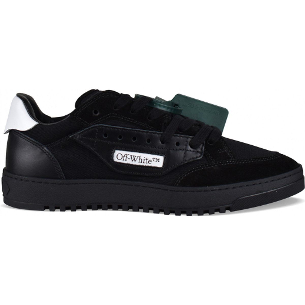 Low-Top Sneaker aus Materialmix mit Kontrast-Ferse