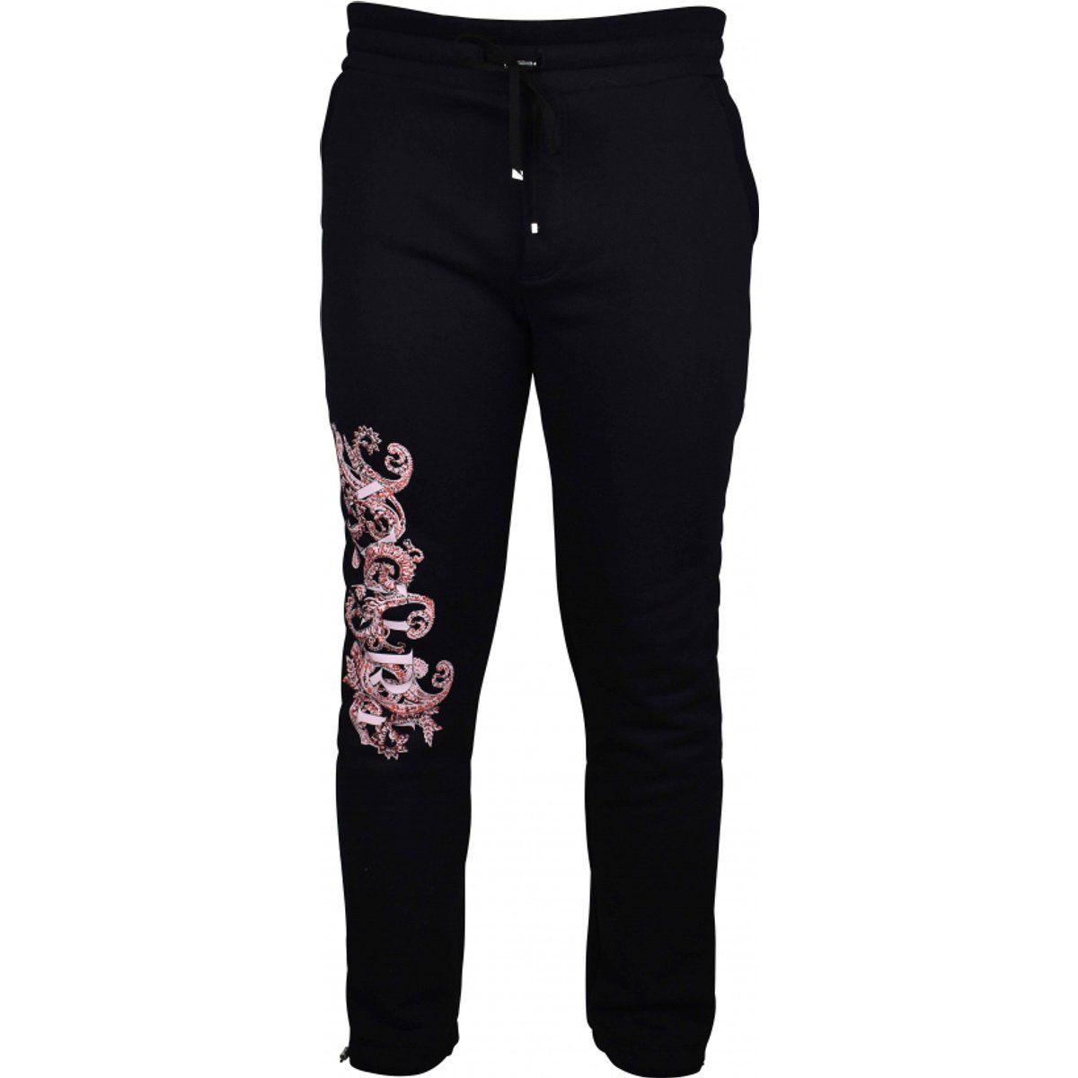 Schwarze Baumwoll-Jogginghose mit grafischem Logo
