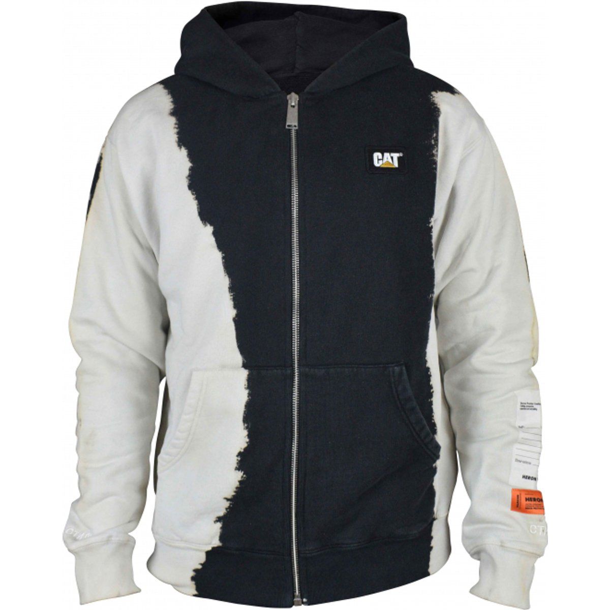 Farbblock Kapuzenpullover mit Reißverschluss