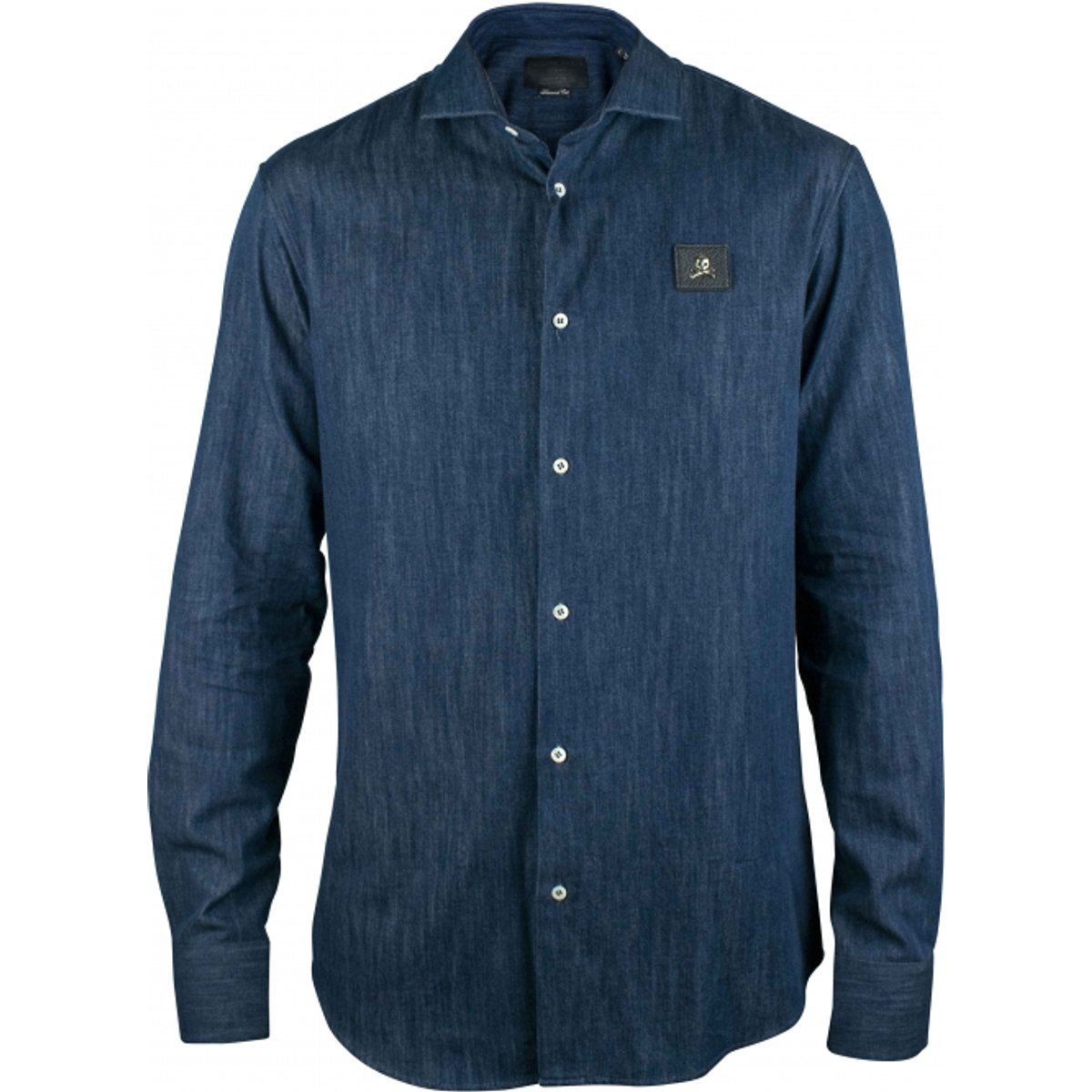 Langärmeliges Jeanshemd mit Knopfleiste