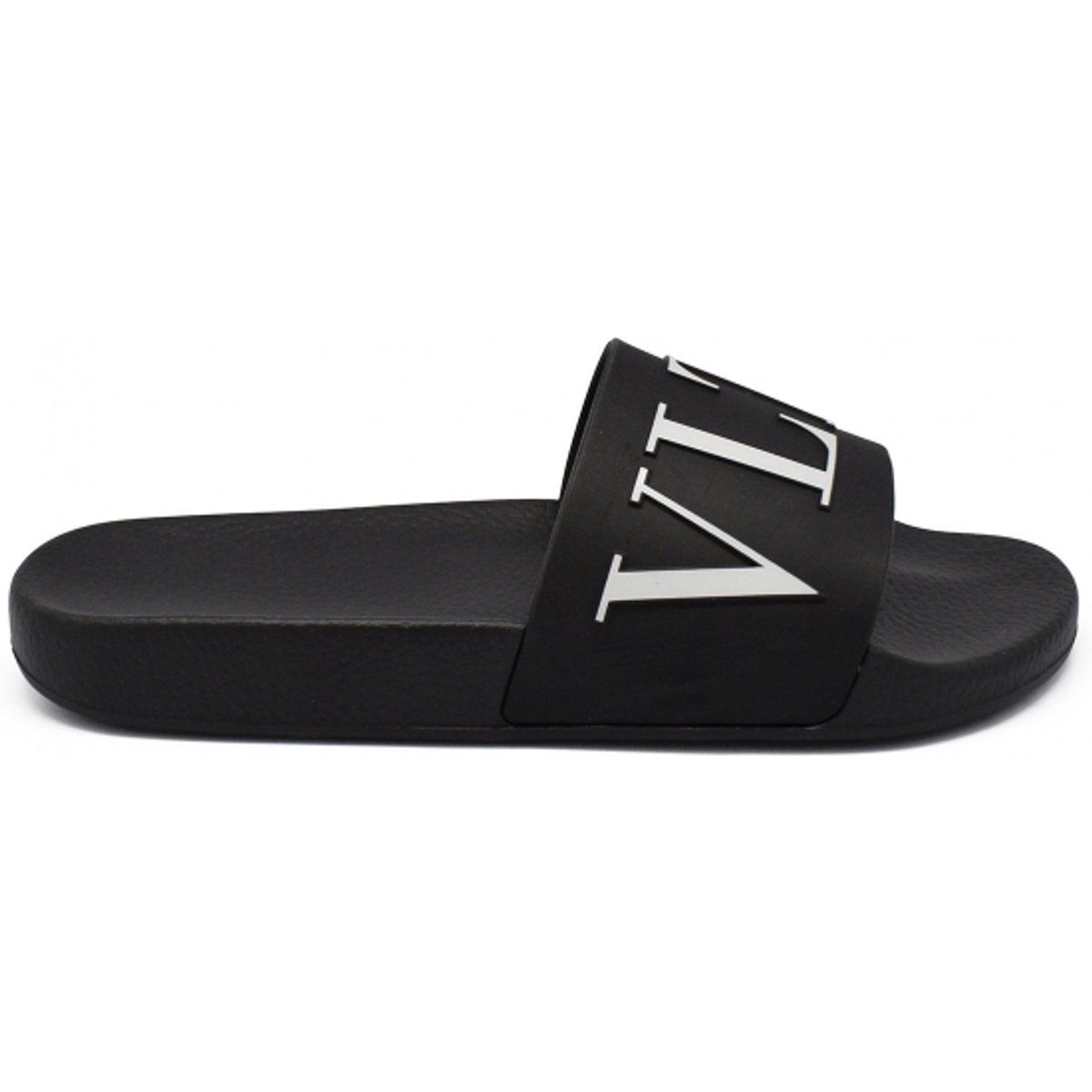 Minimalistische VLTN Logo Gummi Slide Sandale
