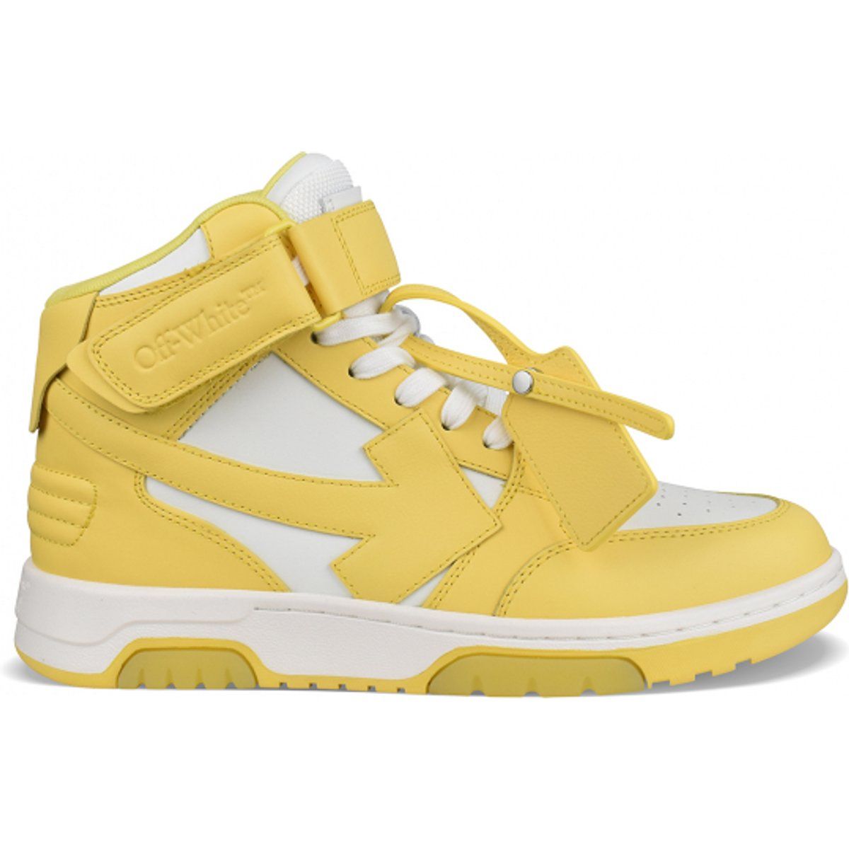 Gelbe und weiße Mid-Top-Sneakers