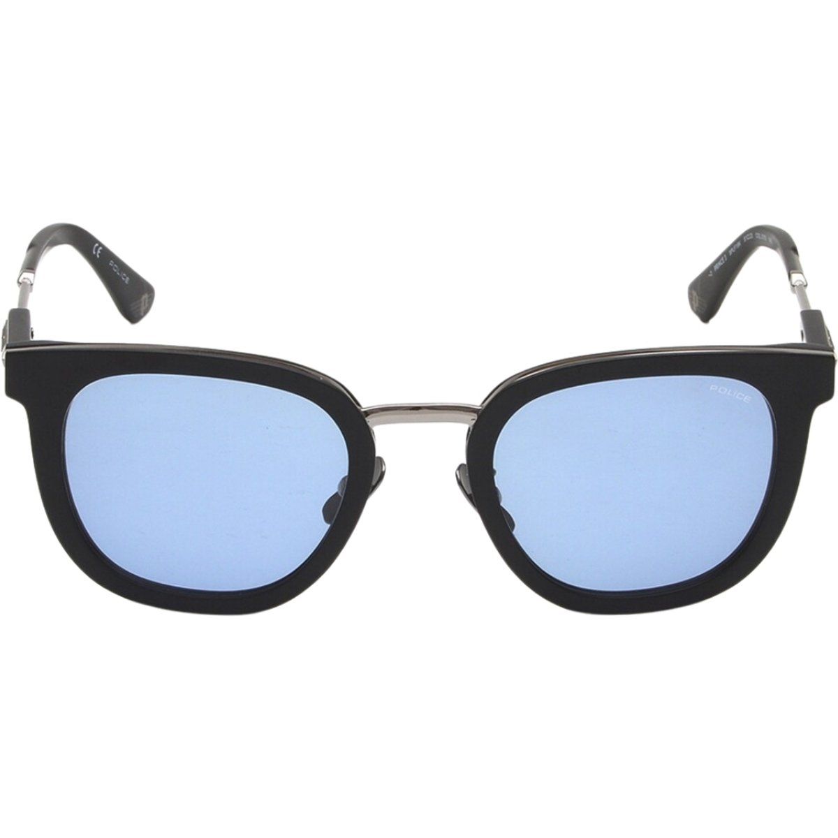 Quadratische Sonnenbrille mit blauen Gläsern