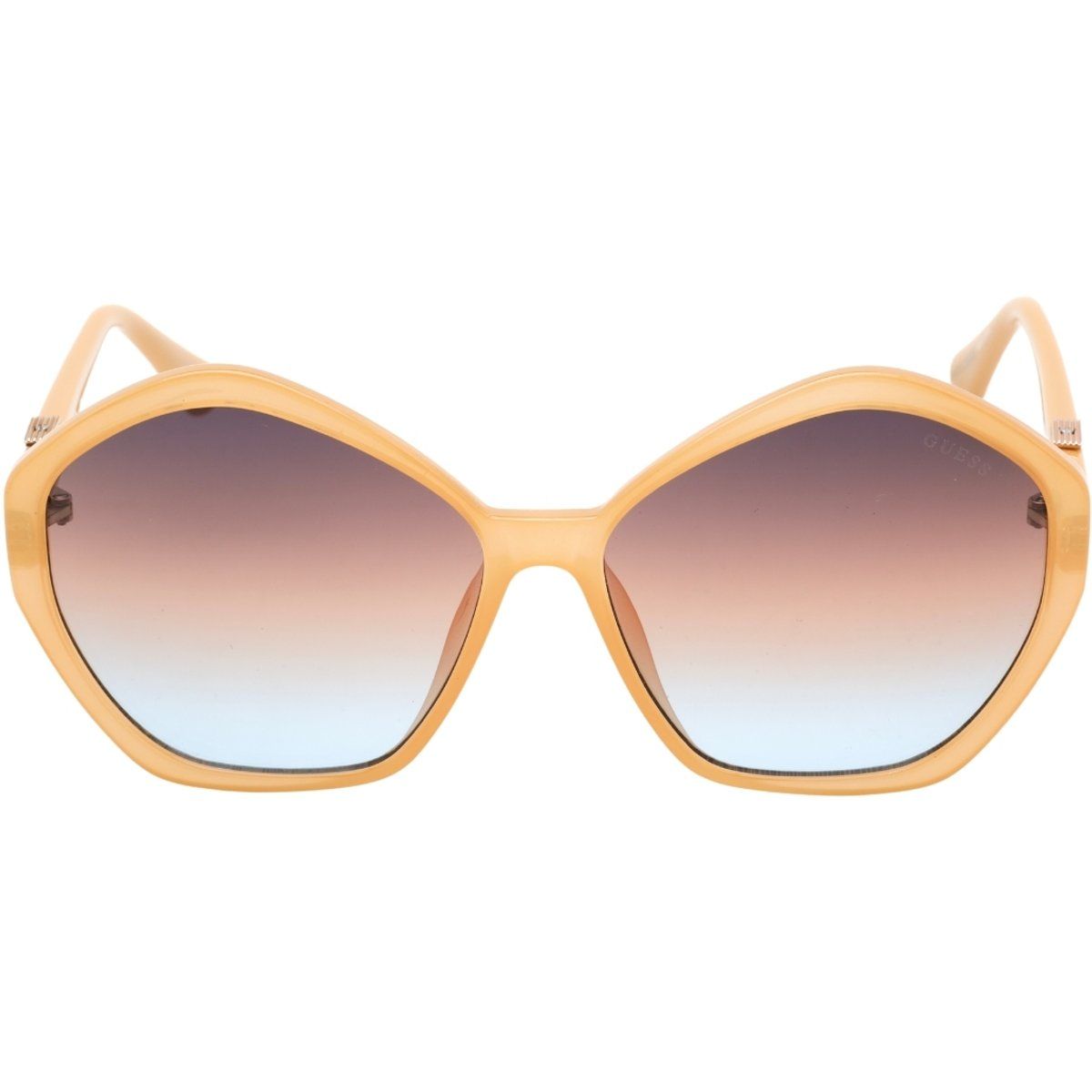 Geometrische übergroße Sonnenbrille mit Farbverlaufsgläsern
