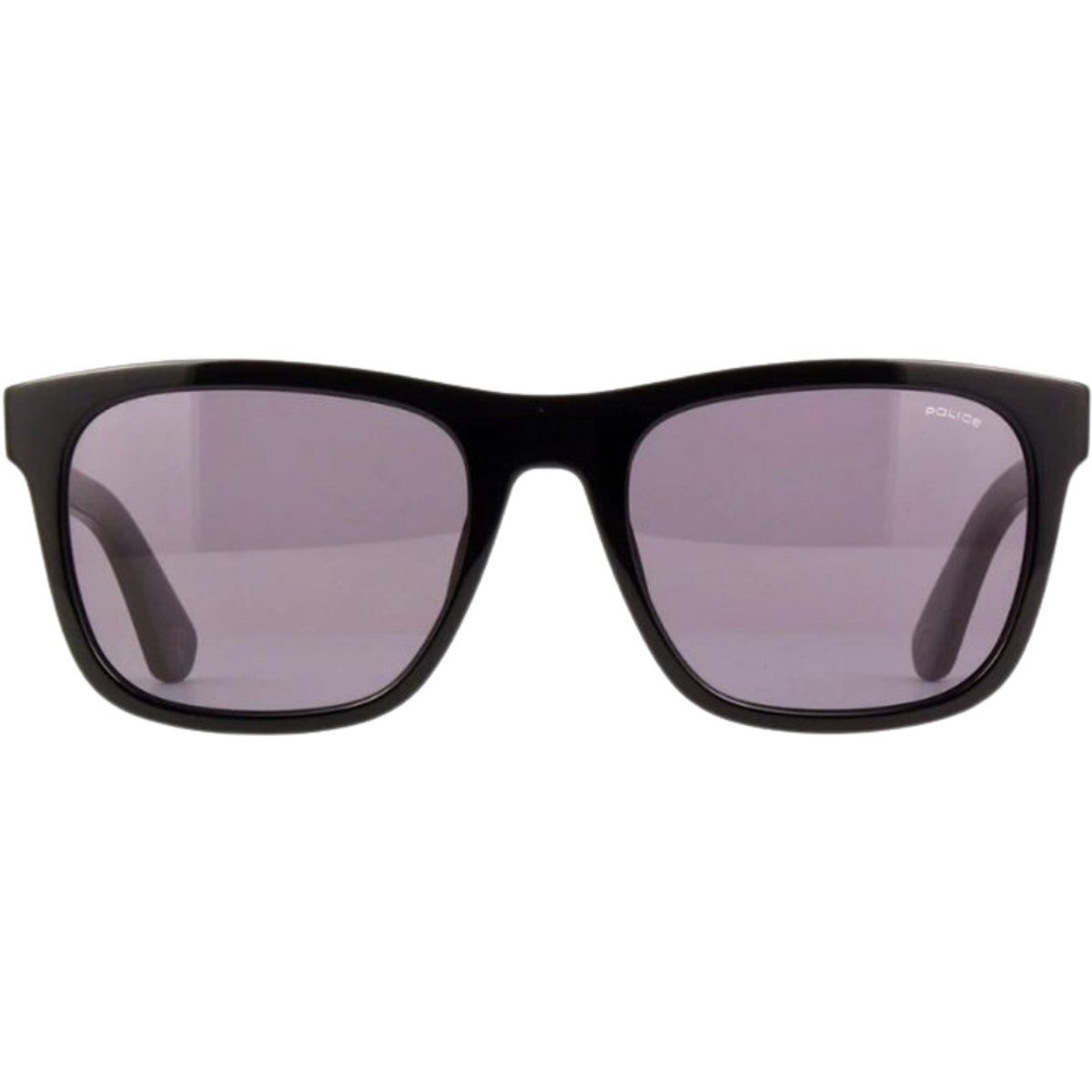 Glänzende schwarze Sonnenbrille mit eckigem Rahmen