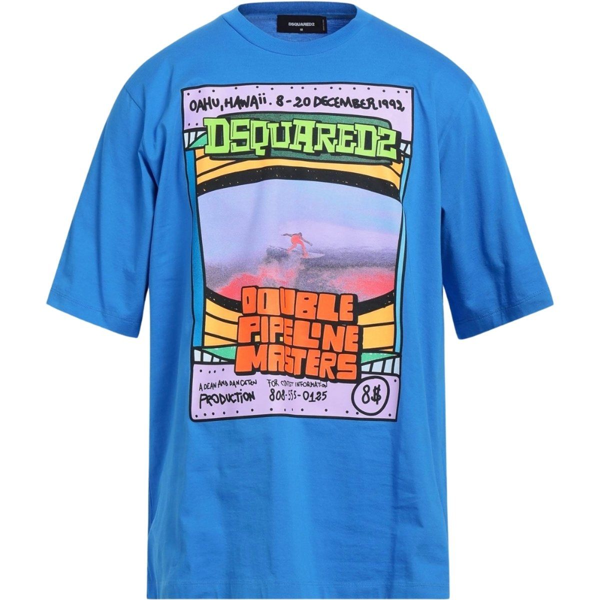 Blaues T-Shirt mit Grafikprint und Skater-Passform