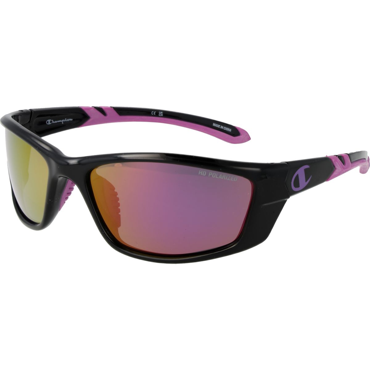 Sportliche Sonnenbrille mit schwarzem Rahmen