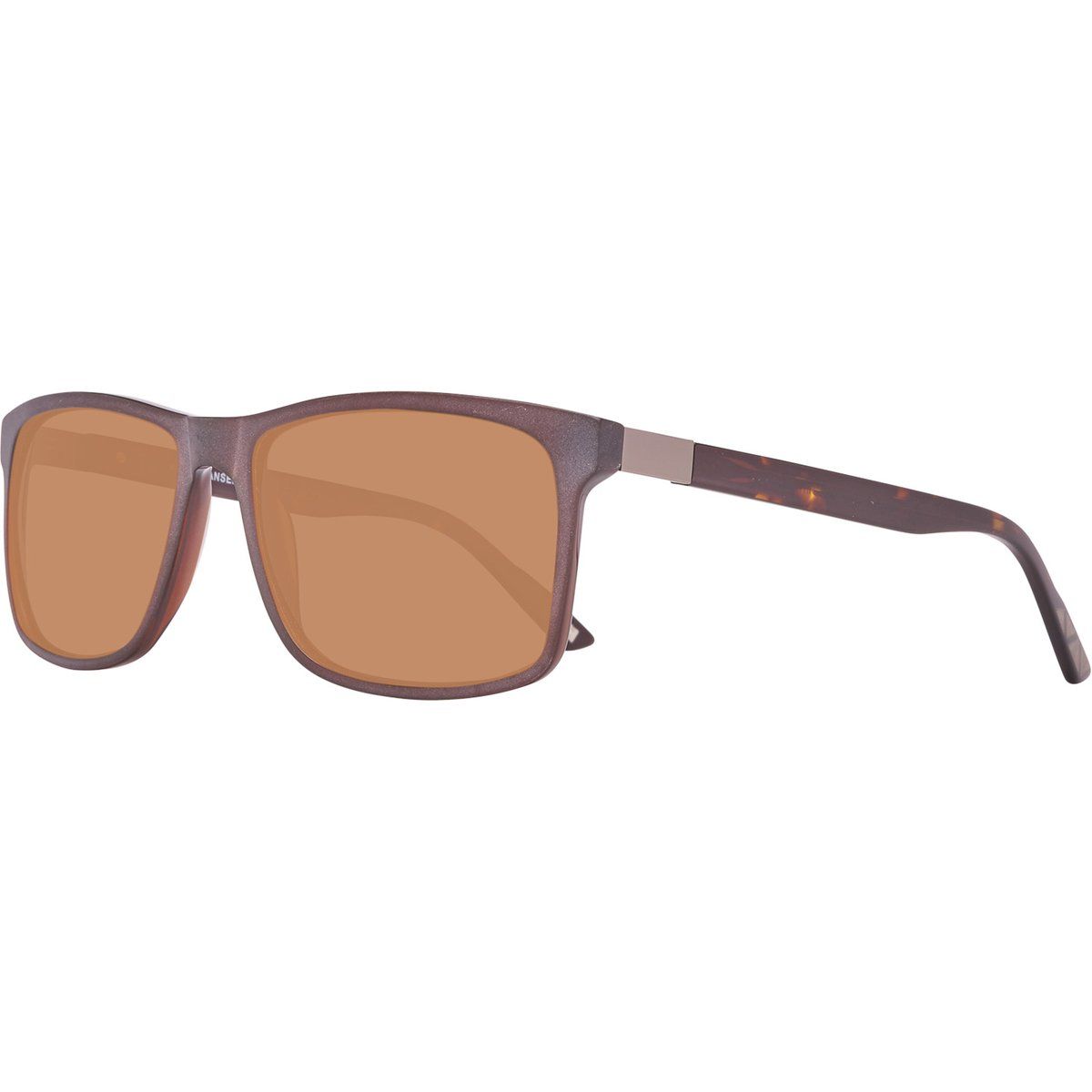 Herren Rechteckige Braune Sonnenbrille