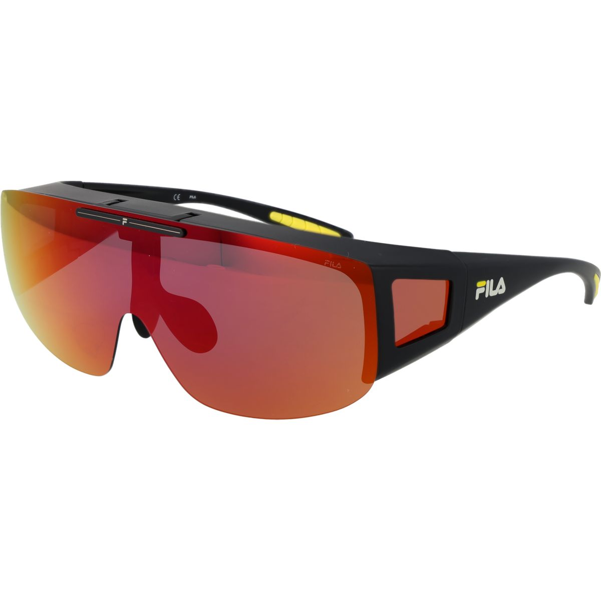 Schild Sonnenbrille mit roter Spiegelglas
