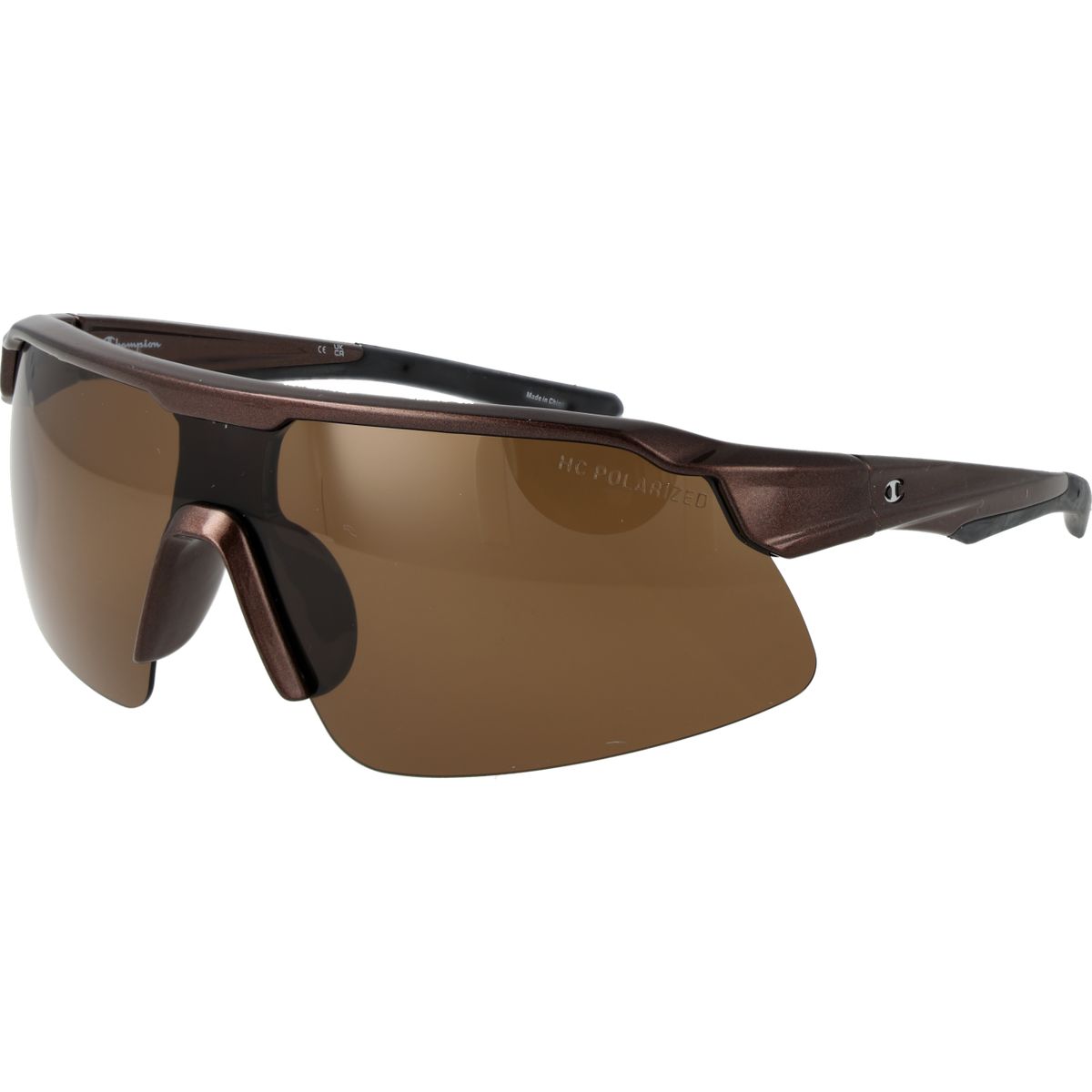 Sportliche Halbrand-Sonnenbrille mit braunen Gläsern