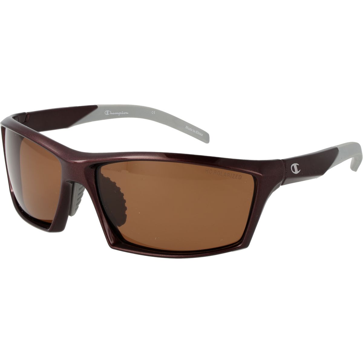 Sportliche braune rechteckige Vollrand-Sonnenbrille