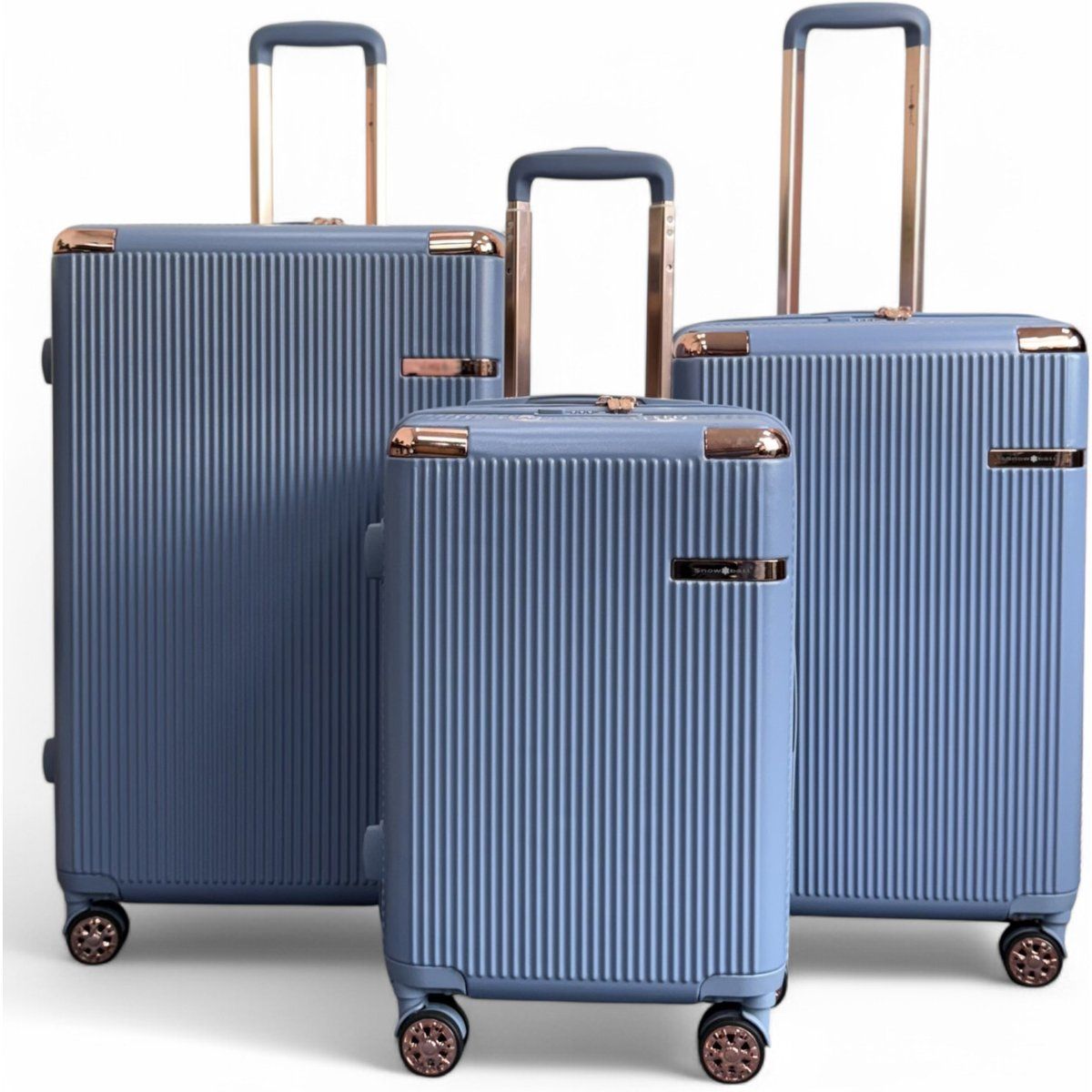 Blauer, erweiterbarer Hartschalen-Reisekoffer