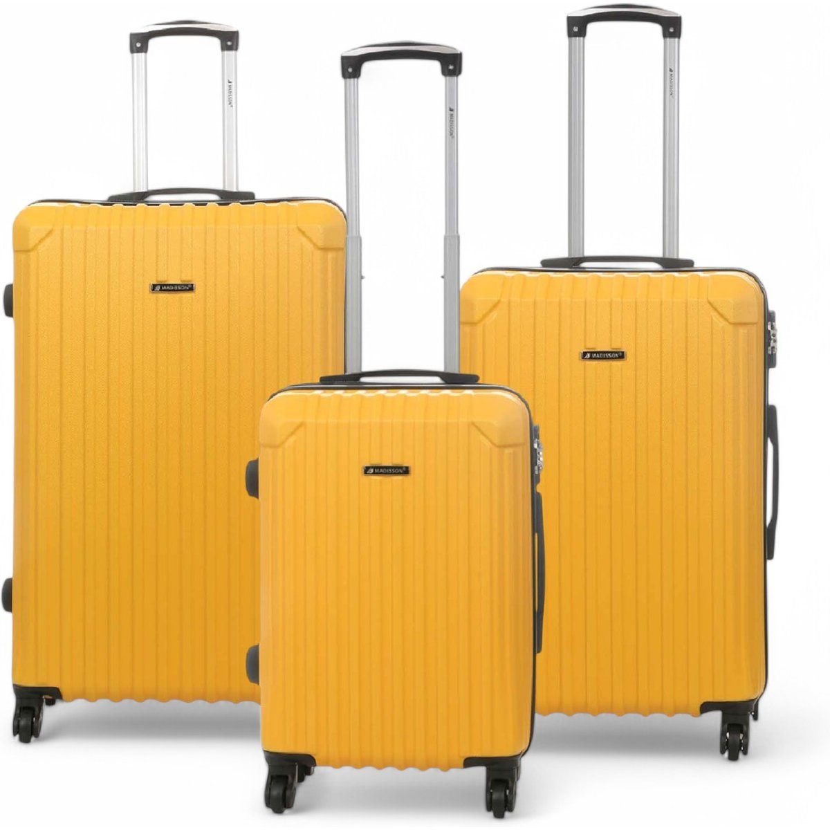 Gelber Hartschalen-Spinner-Reisekoffer