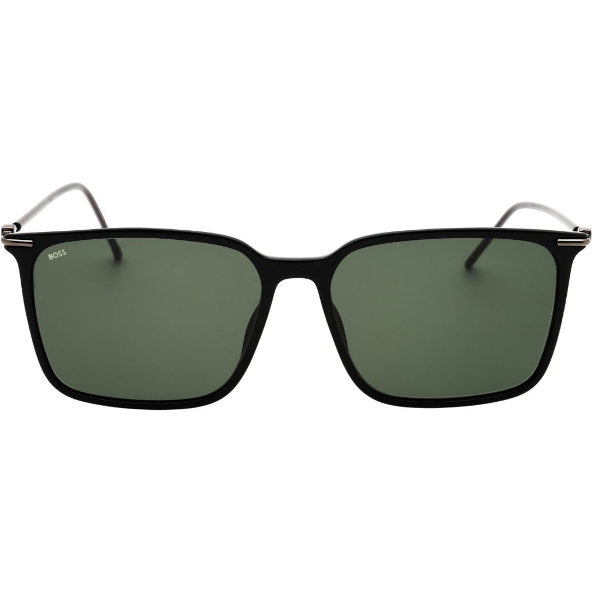 Rechteckige Sonnenbrille mit grünen Gläsern