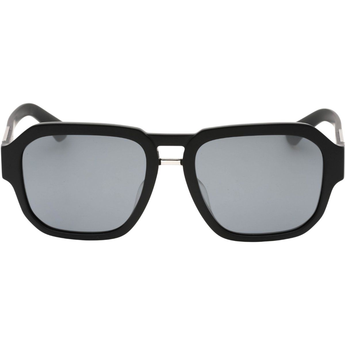 Matt schwarze Sonnenbrille mit eckigem Rahmen