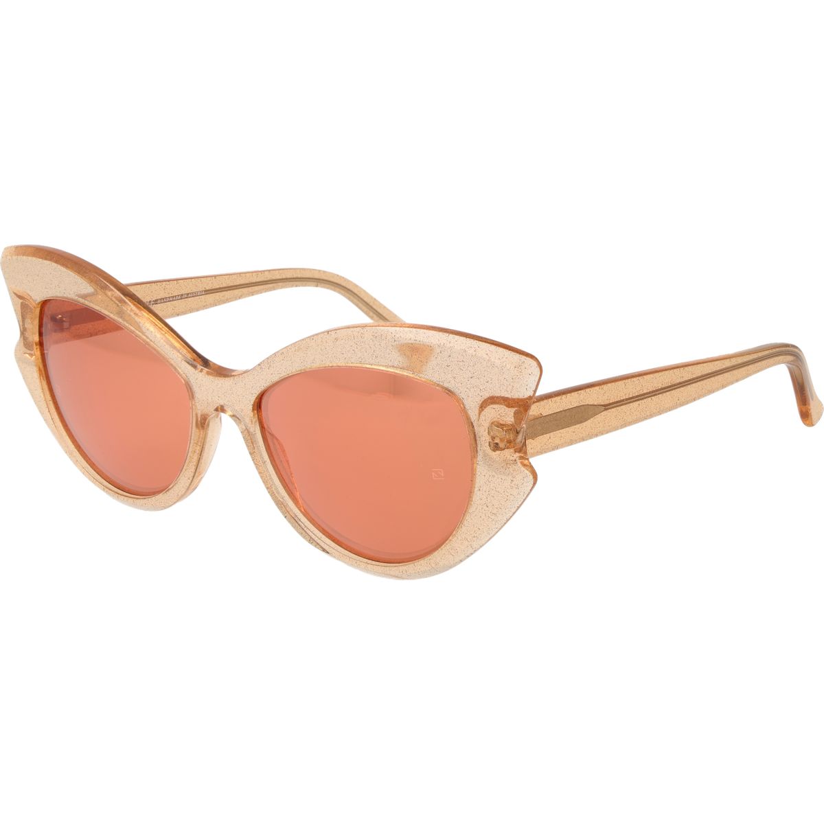 Cat-Eye Sonnenbrille aus Orangefarbenem Acetat