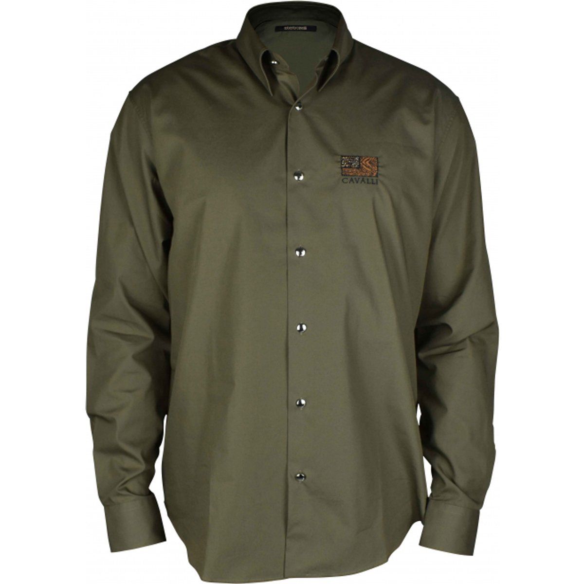 Lässiges olivgrünes Button-Up-Hemd