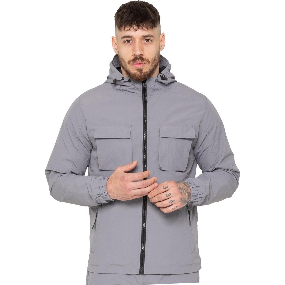 Leichte Cargo Jacke mit Kapuze