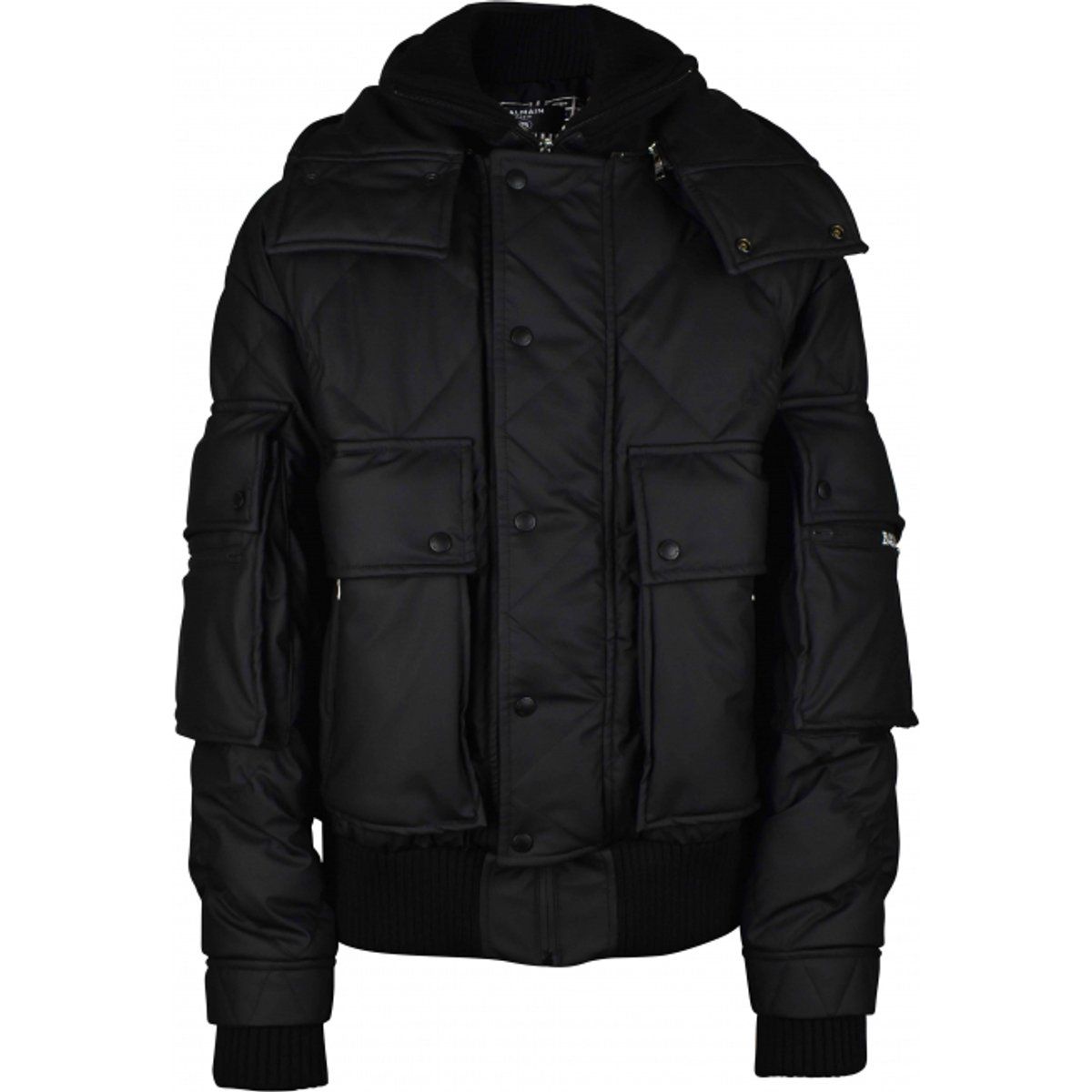 Schwarze Gesteppte Daunenjacke mit Kapuze
