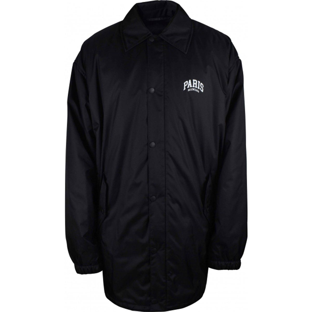 Schwarze, leichte Coach-Jacke mit Knopfleiste