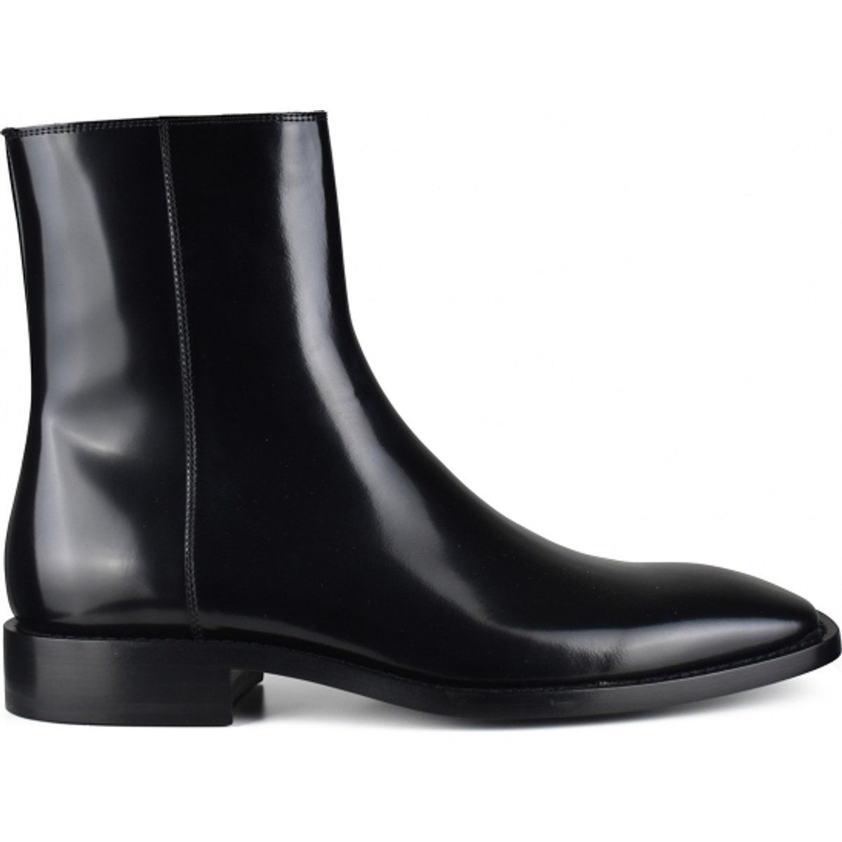 Schwarze Lackleder-Stiefeletten