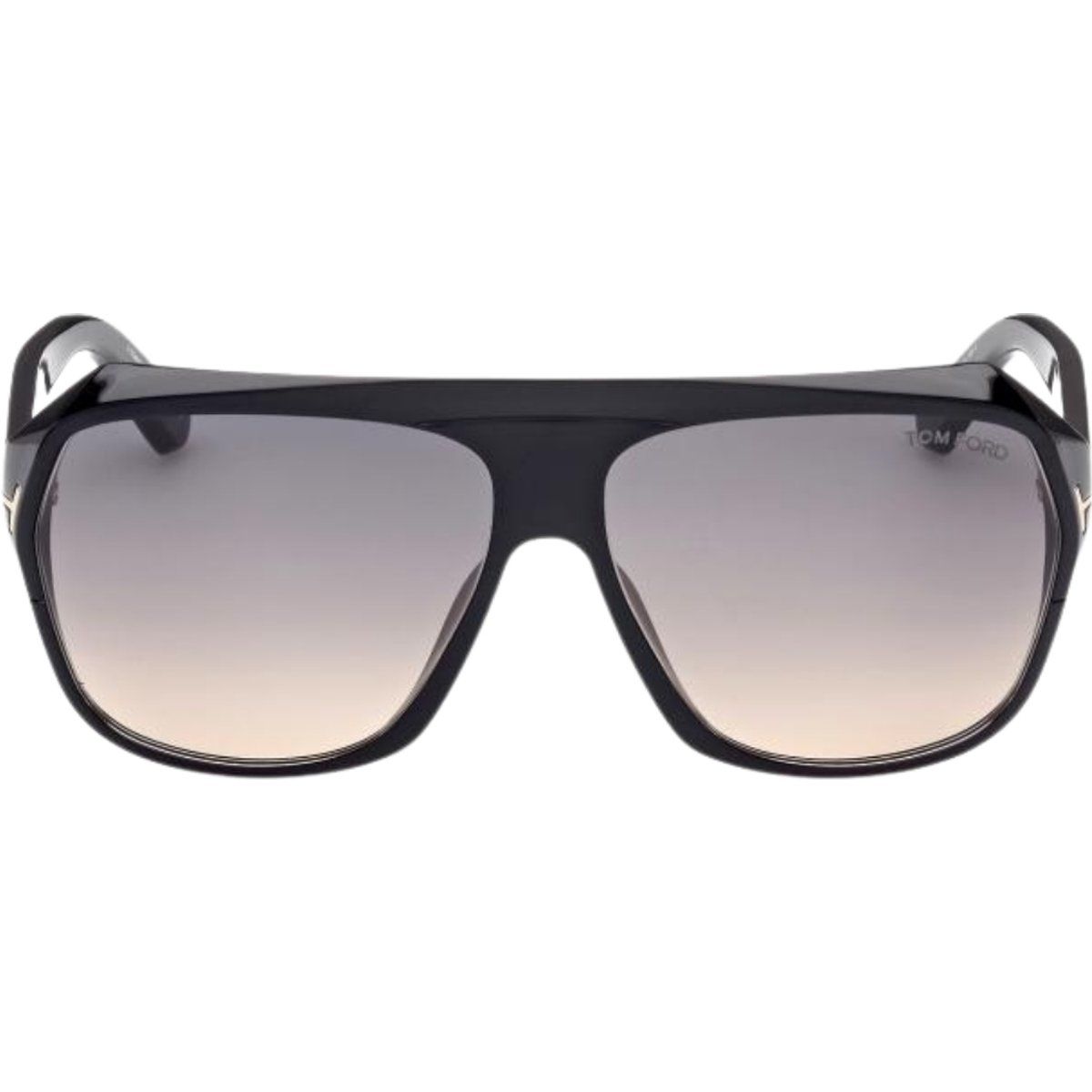 Elegante schwarze Pilotenbrille mit Farbverlaufsgläsern
