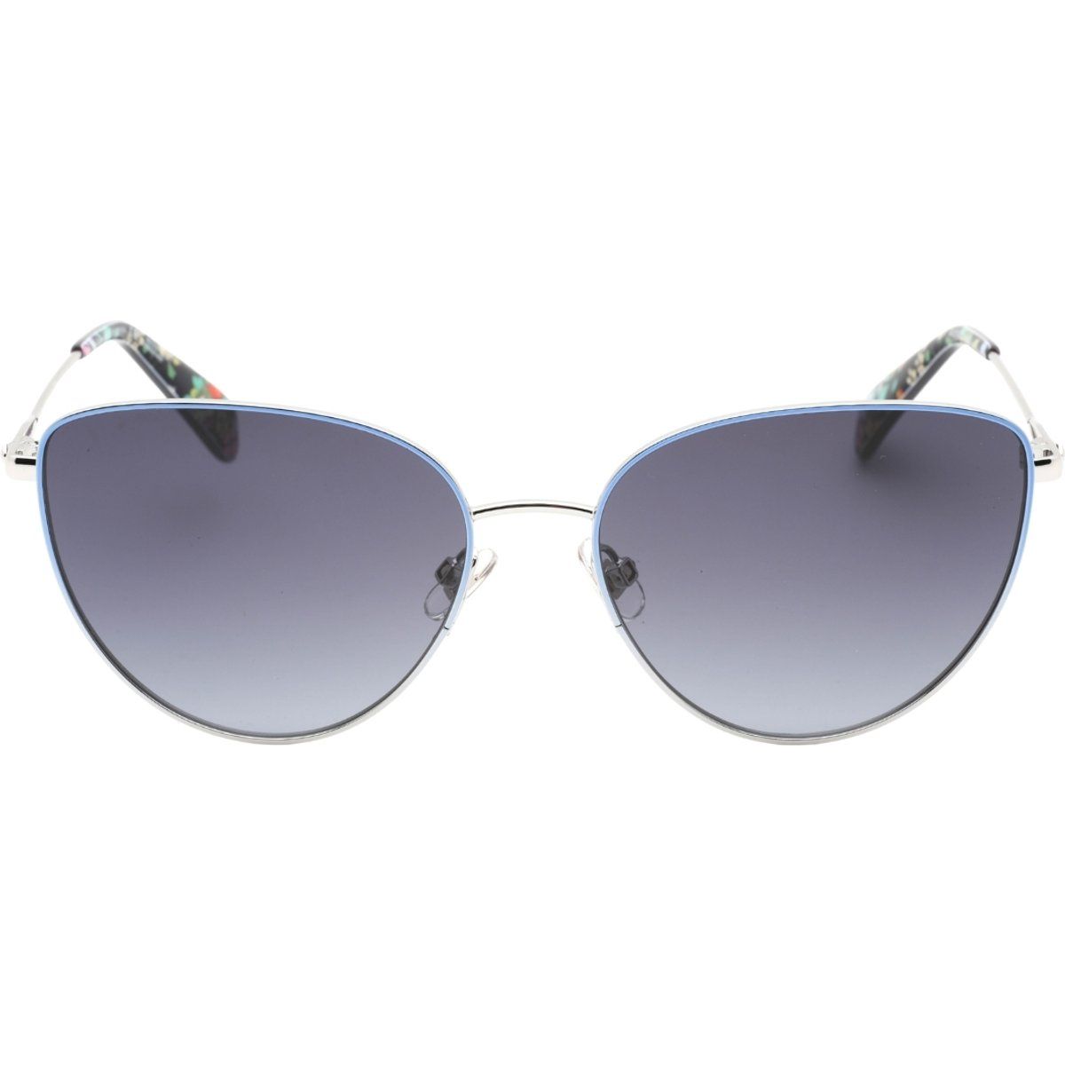 Elegante Cat-Eye Sonnenbrille mit silbernem Rahmen