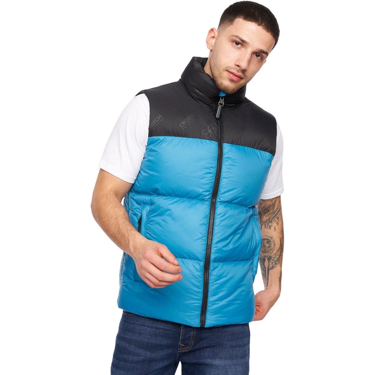 Herren Gesteppte Colorblock Puffer Weste