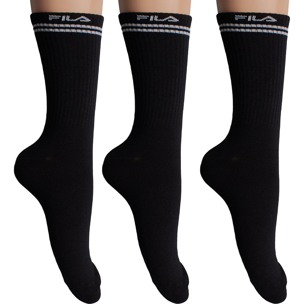 Klassische schwarze Socken Dreierpack